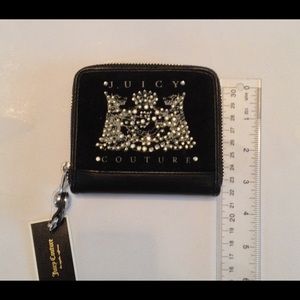 Juicy couture bling trifold full zip wallet